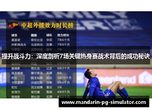 提升战斗力:深度剖析7场关键热身赛战术背后的成功秘诀 提升战斗力:深度剖析7场关键热身赛战术背后的成功秘诀