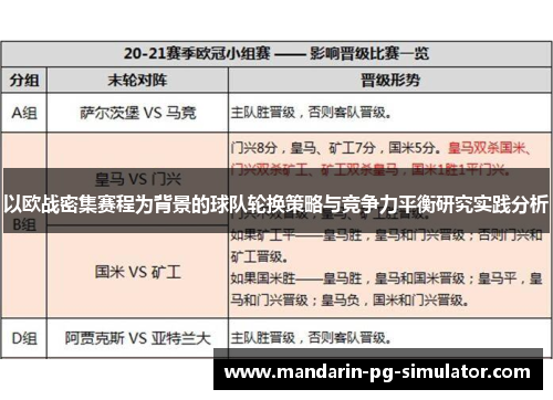 以欧战密集赛程为背景的球队轮换策略与竞争力平衡研究实践分析